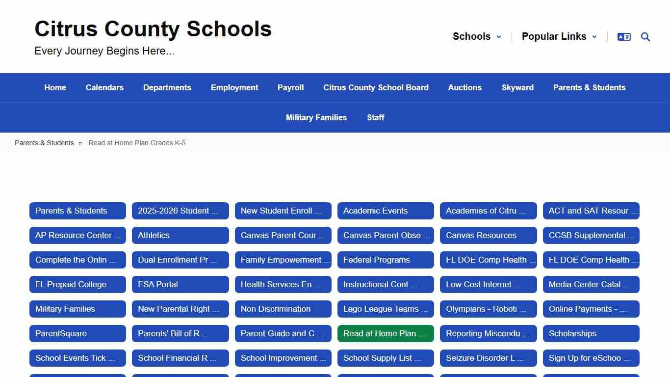 Citrus County Schools - Read at Home Plan Grades K-5